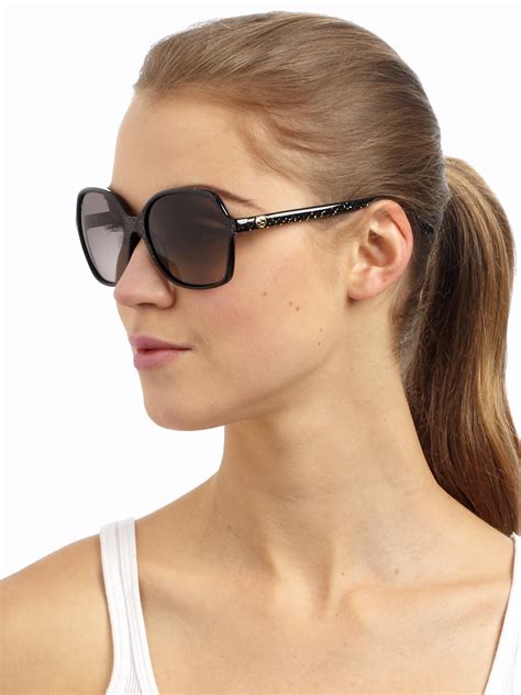 gucci women's square-frame optyl web sunglasses|gucci women's oversized square sunglasses.